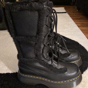 DR.MARTEN BUZZ LACE-UP FAUX FUR LINED MILLED NAPPA BOOT SZ 7W